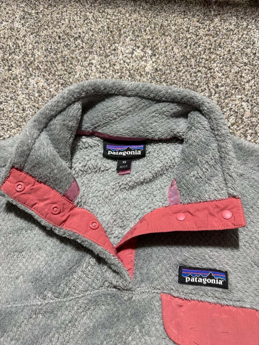 Patagonia Women's Re-Tool Snap-T Fleece Pullover Gray Pink Size XS - Picture 4 of 6